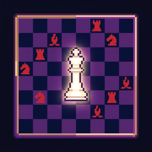 Chess Gauntlet cover: a glowing king on a checkered board surrounded by enemy pieces